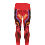 Geometric Bull Skull Print Men's leggings