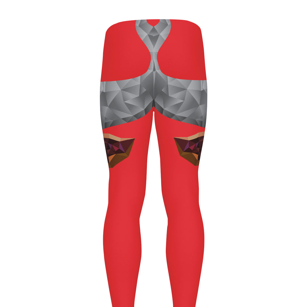Geometric Bull Skull Print Men's leggings
