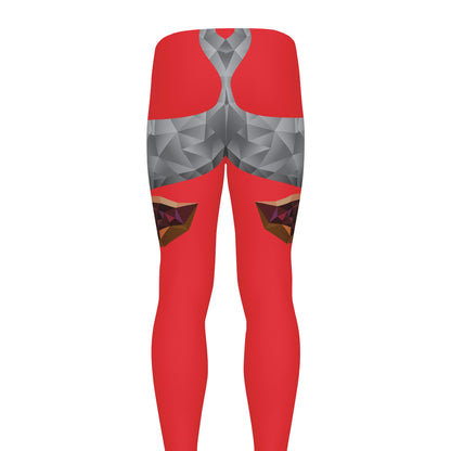 Geometric Bull Skull Print Men's leggings
