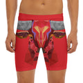 Geometric Bull Skull Print Men's Long Boxer Briefs