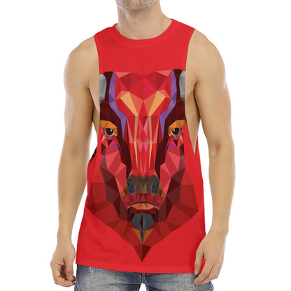 Geometric Bull Skull Print Men's Muscle Tank Top