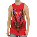 Geometric Bull Skull Print Men's Muscle Tank Top