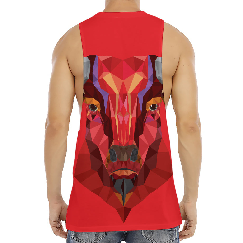 Geometric Bull Skull Print Men's Muscle Tank Top