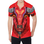 Geometric Bull Skull Print Men's Shirt