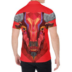 Geometric Bull Skull Print Men's Shirt