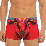 Geometric Bull Skull Print Men's Short Boxer Briefs