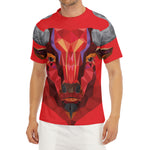 Geometric Bull Skull Print Men's Short Sleeve Rash Guard