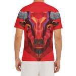 Geometric Bull Skull Print Men's Short Sleeve Rash Guard