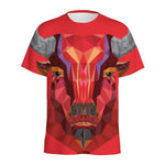 Geometric Bull Skull Print Men's Sports T-Shirt