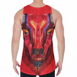 Geometric Bull Skull Print Men's Velvet Tank Top