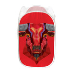 Geometric Bull Skull Print Mesh Laundry Hamper