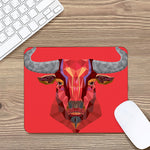 Geometric Bull Skull Print Mouse Pad