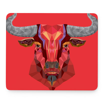 Geometric Bull Skull Print Mouse Pad