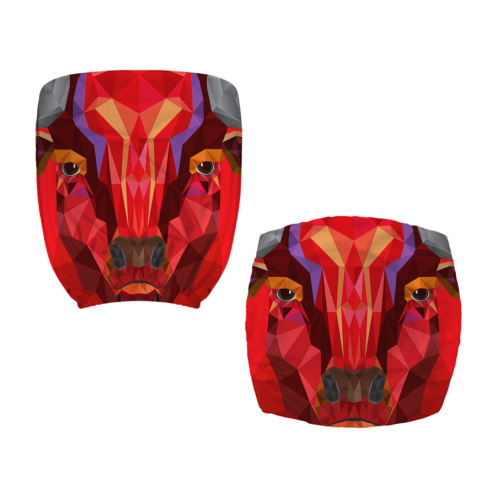 Geometric Bull Skull Print Office Chair Cover