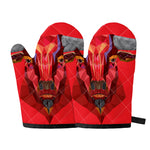 Geometric Bull Skull Print Oven Mitts