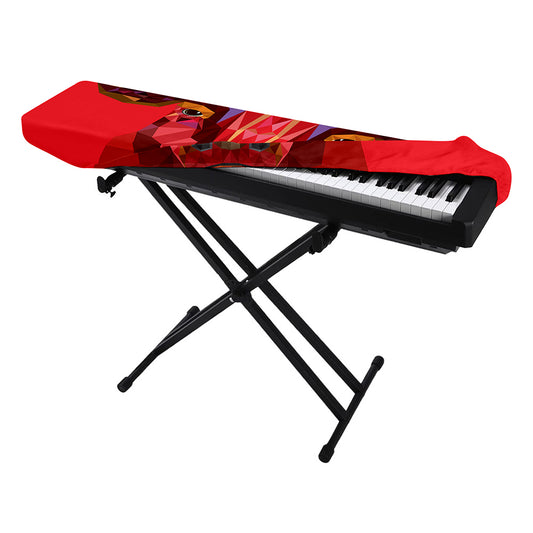 Geometric Bull Skull Print Piano Keyboard Cover