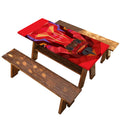Geometric Bull Skull Print Picnic Table Cover
