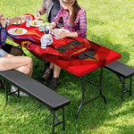 Geometric Bull Skull Print Picnic Table Cover