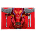 Geometric Bull Skull Print Placemat