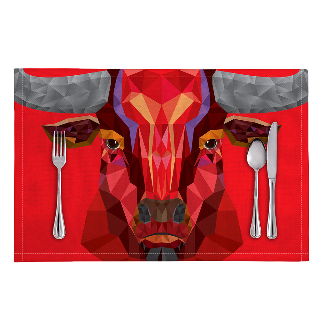 Geometric Bull Skull Print Placemat