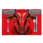 Geometric Bull Skull Print Placemat