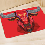 Geometric Bull Skull Print Polyester Doormat