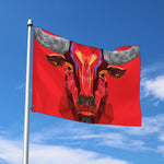 Geometric Bull Skull Print Polyester Flag