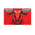 Geometric Bull Skull Print Polyester Flag