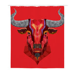 Geometric Bull Skull Print Polyester Shower Curtain