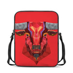 Geometric Bull Skull Print Rectangular Crossbody Bag