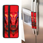 Geometric Bull Skull Print Refrigerator Handle Covers