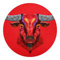Geometric Bull Skull Print Round Blanket