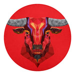 Geometric Bull Skull Print Round Blanket