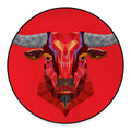 Geometric Bull Skull Print Round Floor Mat