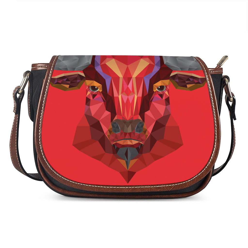 Geometric Bull Skull Print Saddle Bag