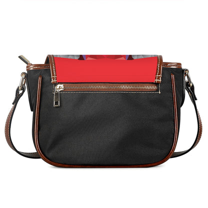 Geometric Bull Skull Print Saddle Bag
