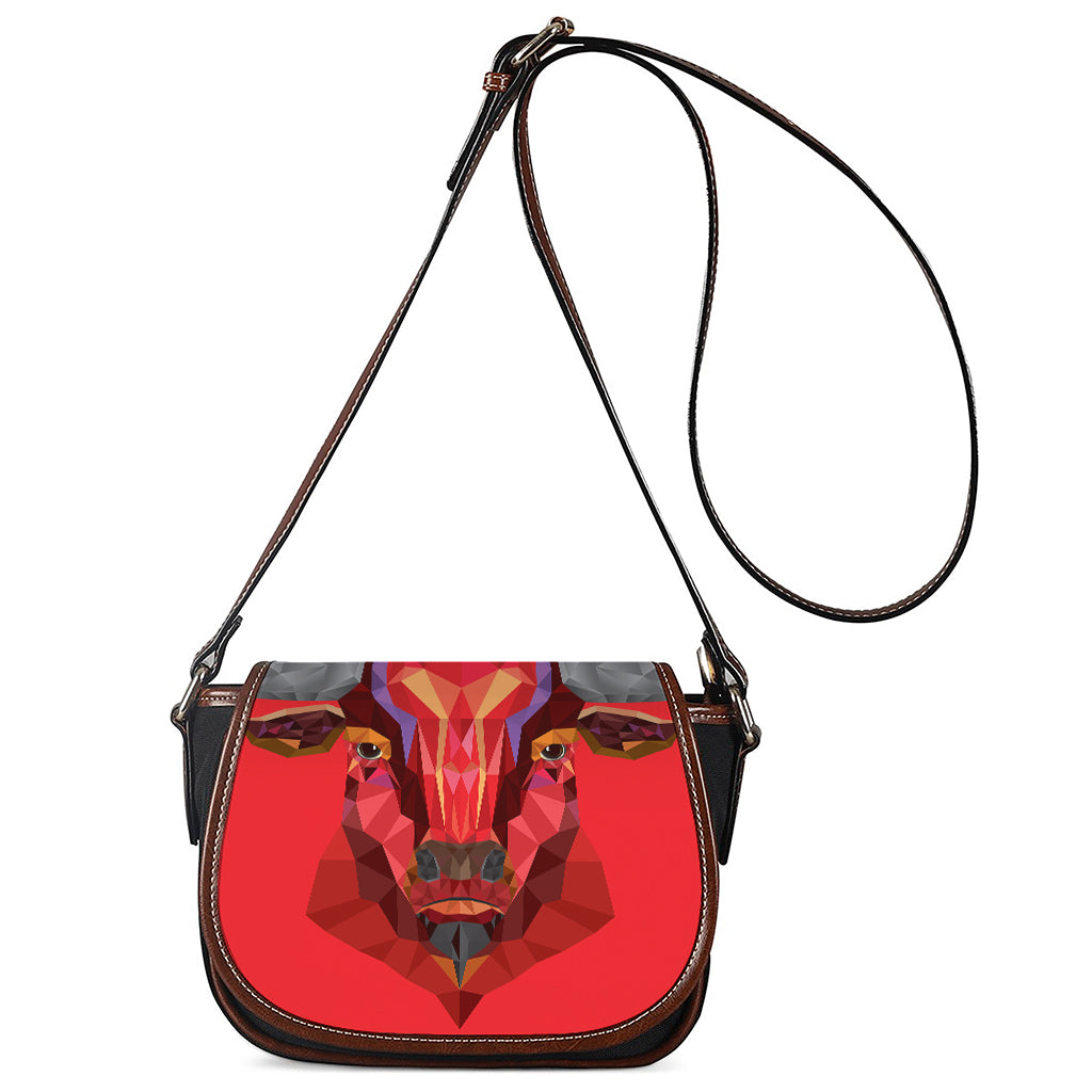 Geometric Bull Skull Print Saddle Bag
