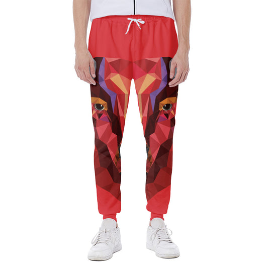 Geometric Bull Skull Print Scuba Joggers