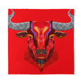 Geometric Bull Skull Print Silk Bandana