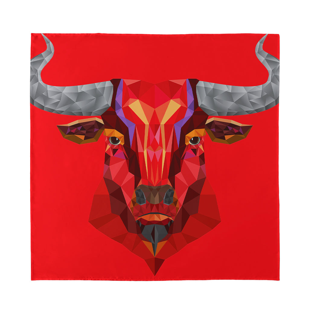 Geometric Bull Skull Print Silk Bandana