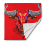 Geometric Bull Skull Print Silk Bandana