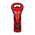 Geometric Bull Skull Print Single Neoprene Wine Tote