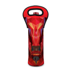 Geometric Bull Skull Print Single Neoprene Wine Tote