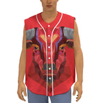 Geometric Bull Skull Print Sleeveless Baseball Jersey