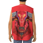 Geometric Bull Skull Print Sleeveless Baseball Jersey