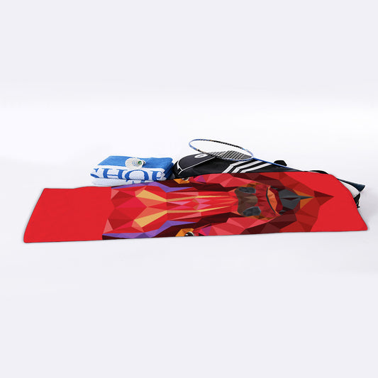 Geometric Bull Skull Print Sports Towel