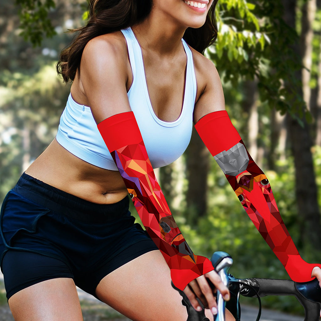 Geometric Bull Skull Print Sun Protection Arm Sleeves