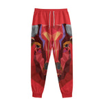 Geometric Bull Skull Print Sweatpants