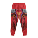 Geometric Bull Skull Print Sweatpants