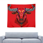Geometric Bull Skull Print Tapestry